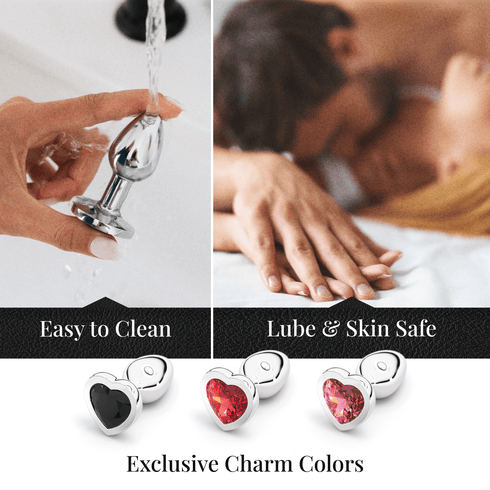 Metal Butt Plug Set (Heart-Shaped Charm)